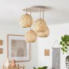 Basto plafonnier boule à 4 lumières avec abat-jour tressés, style boho