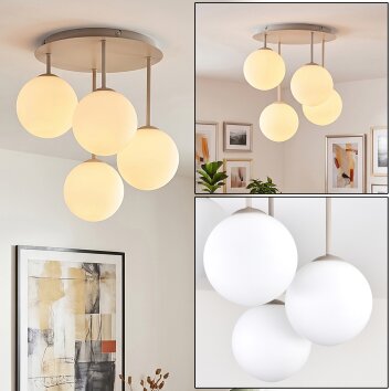 Gastor plafonnier boule, plafonnier globe rond 4 lampes E14 Ø 38 cm