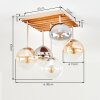Gastor plafonnier boule 5 lampes E14, luminaire plafond Ø 39 cm style rétro