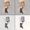 Turil LED applique murale liseuse tête de lit avec abat-jour tissu et spot orientable