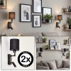 Turil applique murale avec liseuse de lit LED orientable, lot de 2 pour chambre