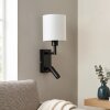 Turil LED applique murale liseuse avec abat-jour en tissu et spot orientable