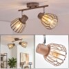 Keldor plafonnier spot orientable à 2 lumières E27 avec abat-jour cage