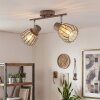 Keldor plafonnier spot orientable à 2 lumières E27 avec abat-jour cage