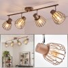 Keldor plafonnier rétro à 4 spots, abat-jour cage orientables E27 pour salon