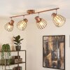 Keldor plafonnier rétro à 4 spots, abat-jour cage orientables E27 pour salon
