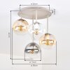 Gastor plafonnier rond à boules 4 lampes E14, style moderne rétro vintage