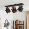 Alsen plafonnier 3 spots orientables E14, abat-jour ajourés motif alvéoles