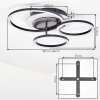 Kordex plafonnier LED à 3 anneaux orientables pour salon et salle à manger