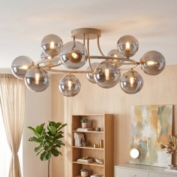 Chehalis plafonnier boule rond 12 lumières G9 Ø 76 cm pour salon