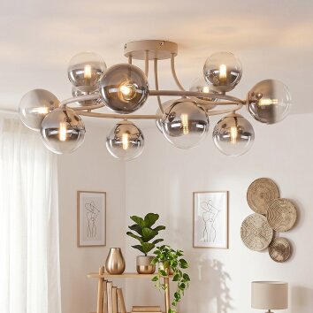 Chehalis plafonnier Spoutnik 12 lumières, luminaire de plafond à globes ronds