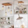 Gastor plafonnier boule à 4 lampes E14, abat-jour globe, style rétro