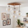 Gastor plafonnier boule à 4 lampes E14, abat-jour globe, style rétro