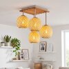 Plafonnier Basto en rotin bambou, lampe de plafond bohème 4 lumières E14