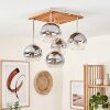 Koyoto plafonnier à globes suspendus, 5 lumières, style boho vintage pour salon