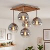Koyoto plafonnier à globes suspendus, 5 lumières, style boho vintage pour salon