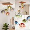 Plafonnier à abat-jour ronds Koyoto, 5 lumières en verre multicolore, style bohème
