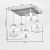 Plafonnier à abat-jour ronds Koyoto, 5 lumières en verre multicolore, style bohème