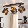 Spot de plafond moderne Alsen à 3 lumières, abat-jour noirs ajourés géométriques