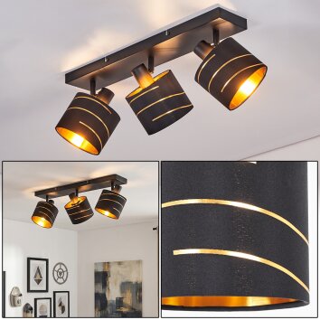 Alsen plafonnier à spots orientable 3 lampes E14 avec abat-jour cylindriques