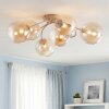 Chehalis plafonnier boule à globes et bras courbés, 6 lampes G9, Ø 64 cm