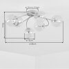 Plafonnier Chehalis moderne à 6 lumières avec abat-jour ronds en verre blanc, ø 12 cm