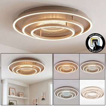 Melin plafonnier LED rond ø 51,1 cm, plafonnier salon à anneaux lumineux