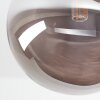 Plafonnier Chehalis moderne à cinq abat-jour ronds en verre fumé, ø 15 cm