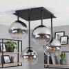 Koyoto plafonnier à globes, plafonnier rétro 4 lumières pour salon et couloir