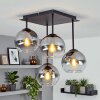 Koyoto plafonnier à globes, plafonnier rétro 4 lumières pour salon et couloir