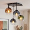 Plafonnier Koyoto moderne avec 4 abat-jour ronds et multicolores en verre ø 15 cm