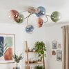 Plafonnier moderne Chehalis à 6 lumières avec abat-jour en verre multicolores, ø 12 cm