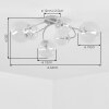 Chehalis plafonnier boule moderne 6 lumières, lampe de plafond ronde Ø 64 cm