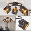 Spot de plafond Tallaboa, 3 lumières orientables, abat-jour dorés et noirs, E14