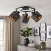Alsen plafonnier à spots vintage orientable 3 lumières, abat-jour ajourés géométriques