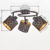 Alsen plafonnier à spots vintage orientable 3 lumières, abat-jour ajourés géométriques