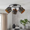 Alsen plafonnier orientable 3 spots, abat-jour à motifs, style rétro