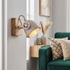 Applique murale Herford, projecteur conique orientable écru avec abat-jour sable