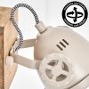 Applique murale Herford, projecteur conique orientable écru avec abat-jour sable