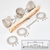 Plafonnier Herford, têtes orientables sable pour le couloir et l’entrée