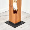 Lampadaire moderne Sernadelo à colonne en bois, 4 douilles E27 exposées, écru