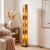 Lampadaire Sernadelo moderne à structure verticale écrue en bois et métal, 4 lumières