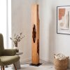 Lampadaire Sernadelo en bois écru, panneau ajouré aux ouvertures organiques, 4 lumières