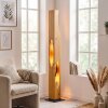 Lampadaire Sernadelo en bois écru, panneau ajouré aux ouvertures organiques, 4 lumières
