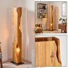 Lampadaire moderne Sernadelo en bois écru, découpes organiques et douilles E27 visibles