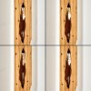 Lampadaire moderne Sernadelo en bois écru, découpes organiques et douilles E27 visibles