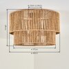 Plafonnier Tamir bohème à double abat-jour cylindrique en corde écrue, ø 45 cm