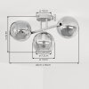 Plafonnier moderne Koyoto à trois lumières, forme grappe, abat-jour en verre blanc