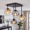 Plafonnier moderne Gastor, grappe à 4 lumières en verre fumé, ambré et clair