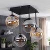 Plafonnier moderne Gastor, grappe à 4 lumières en verre fumé, ambré et clair